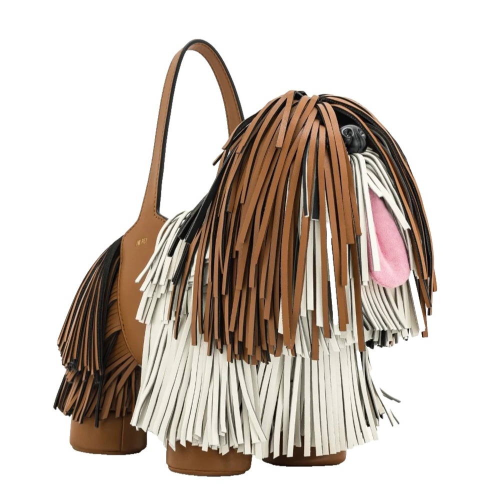 JW PEI Nita Puppy Dog Shape Handbag Brown Vegan Leather
